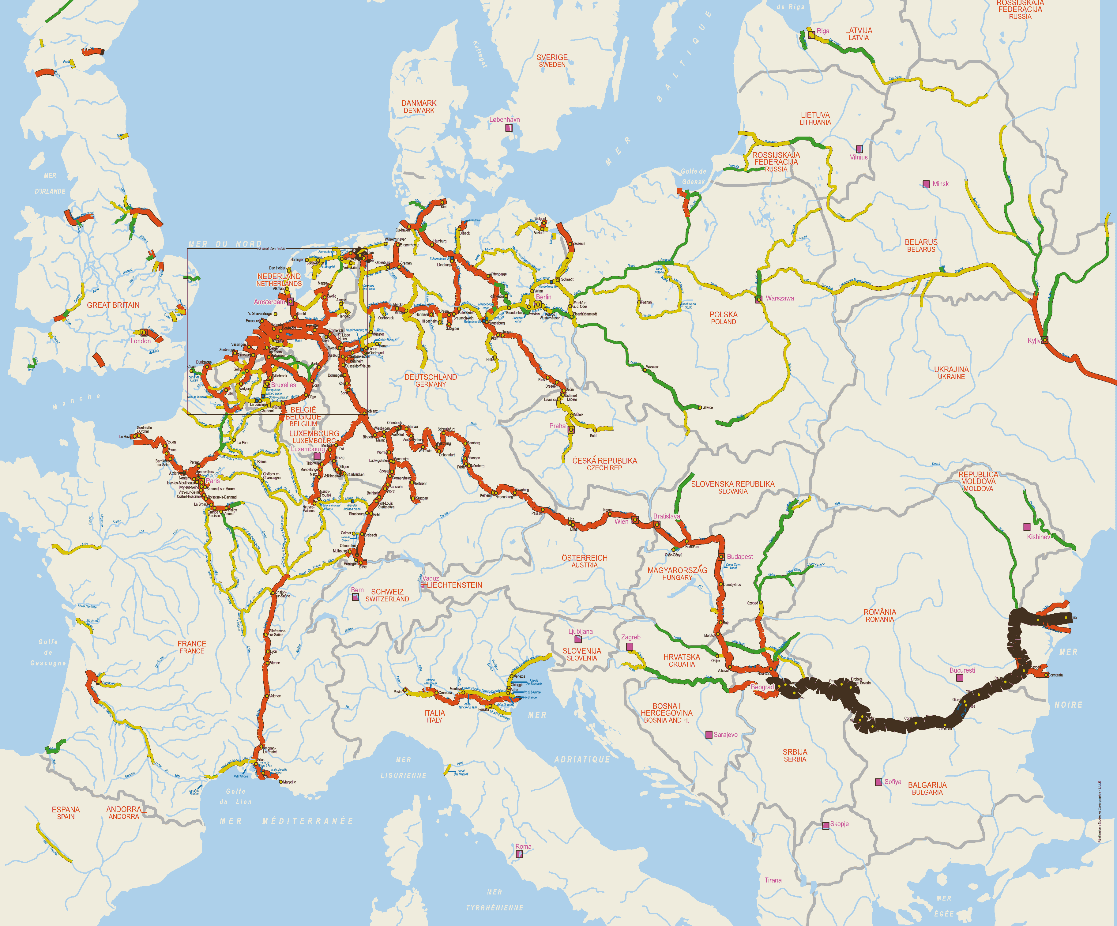 voies navigables d'Europe