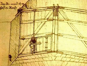Portes busquées et vantelles de l'écluse dessinee par Leonard de Vinci