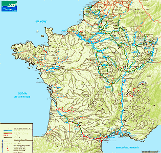 carte des canaux de france Carte fluviale des voies navigables. le réseau fluvial en France
